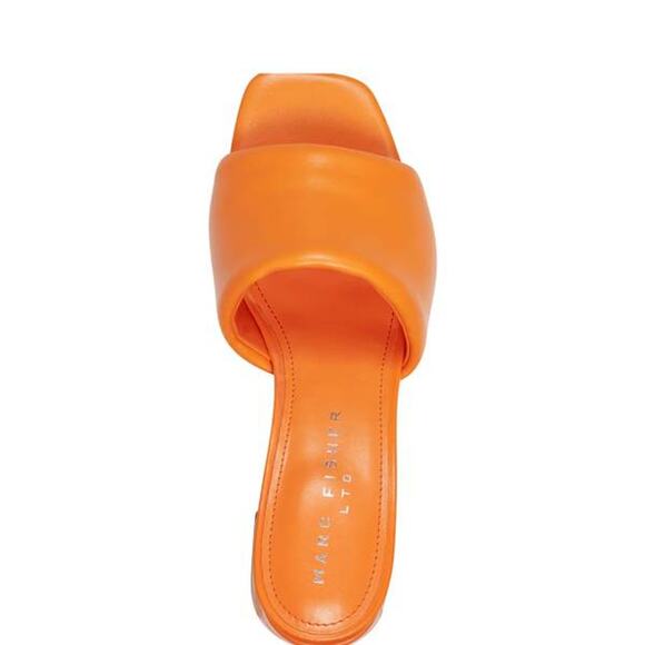 Marc Fisher ml NOMBRA Block Heeled Slide in Orange NEW US 8 M NEW NWt - Picture 4 of 8